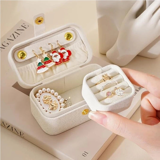 Leather Portable Mini Jewelry Box