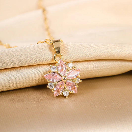 Pink Sakura Pendant Necklace