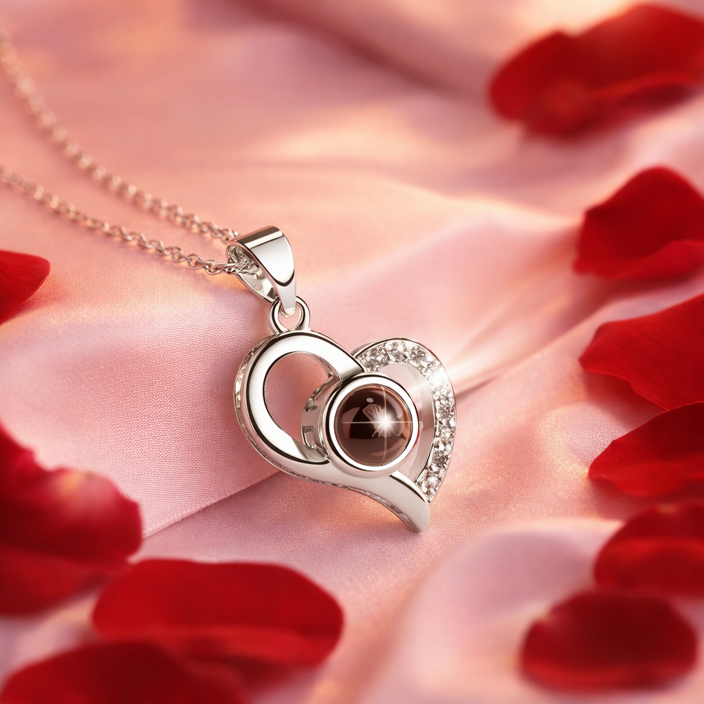 Heart-Shaped Necklace Gift – Optional Rose Box – Romantic Valentine’s Day, Anniversary, Birthday Gift for Girlfriend, Wife, or Mom