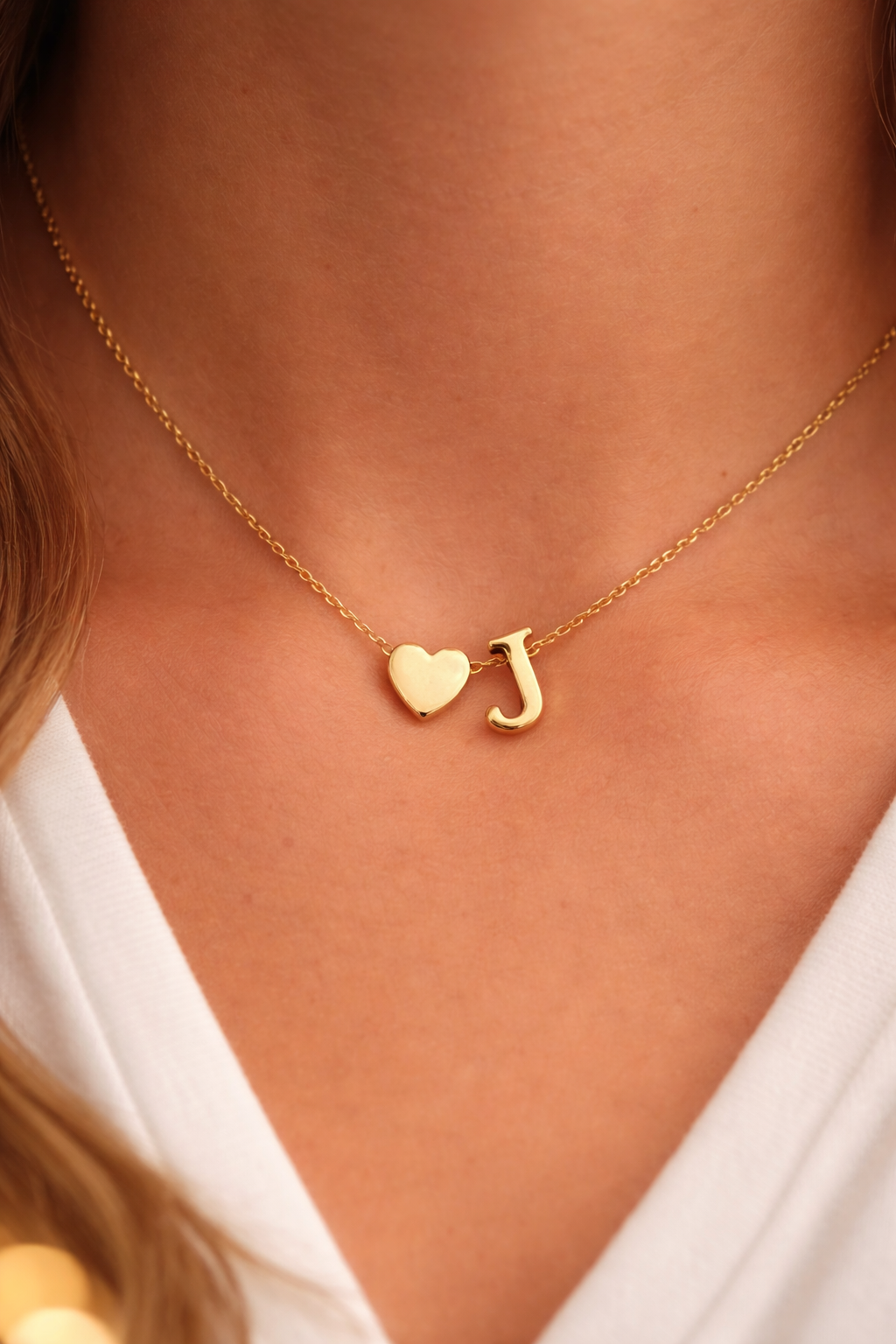 Heart Initial Necklace – Personalized Letter Pendant – Dainty Everyday Necklace – Cute Gift for Girlfriend, Best Friend, or Family