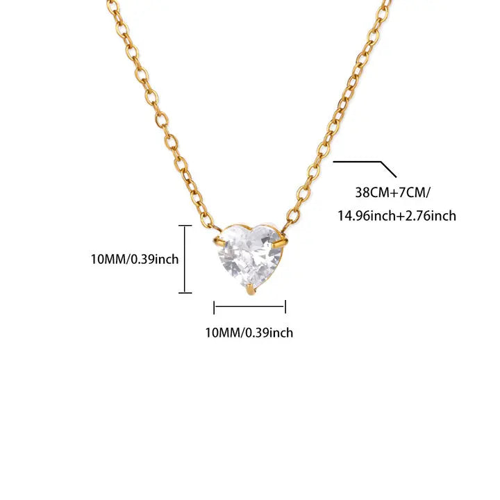 Birthstone Heart Necklace – Personalized Month Jewelry | Non-Tarnish Stainless Steel