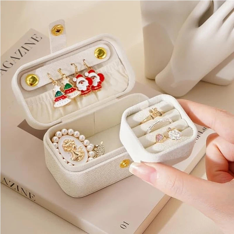 Leather Portable Mini Jewelry Box