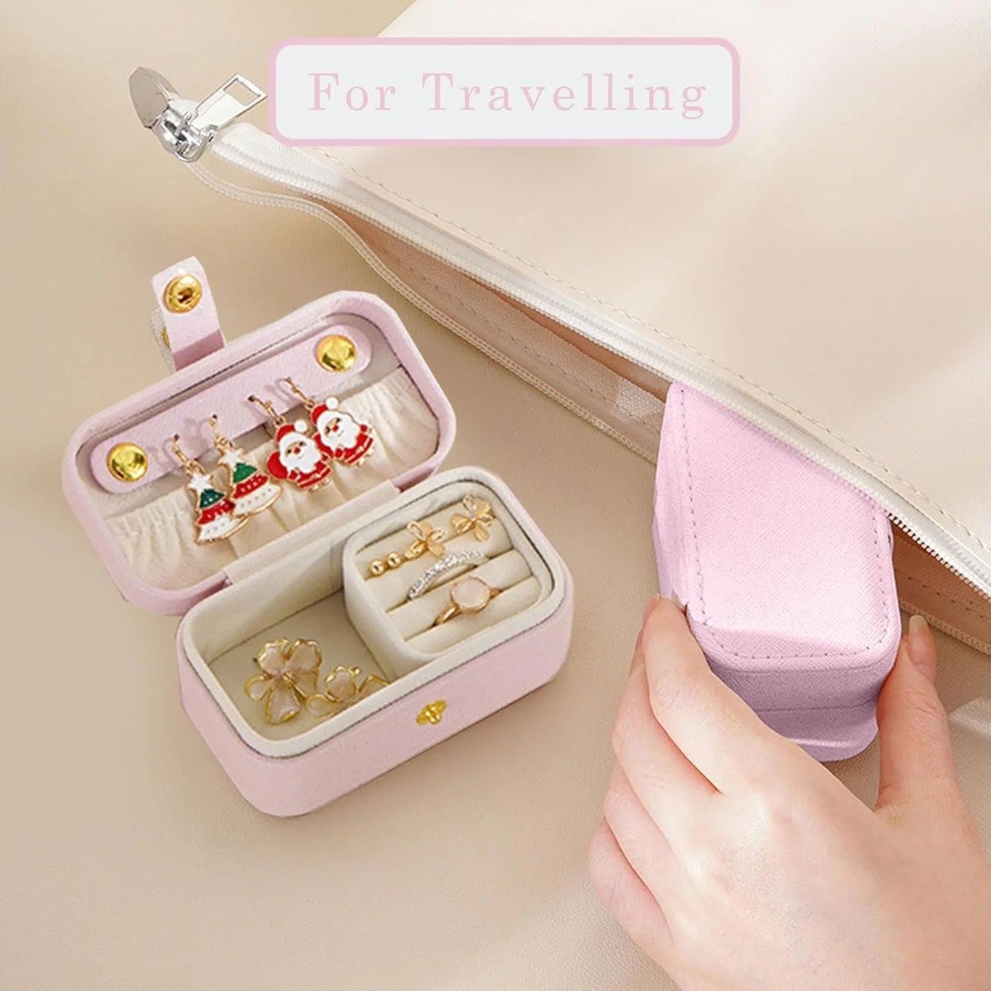 Leather Portable Mini Jewelry Box