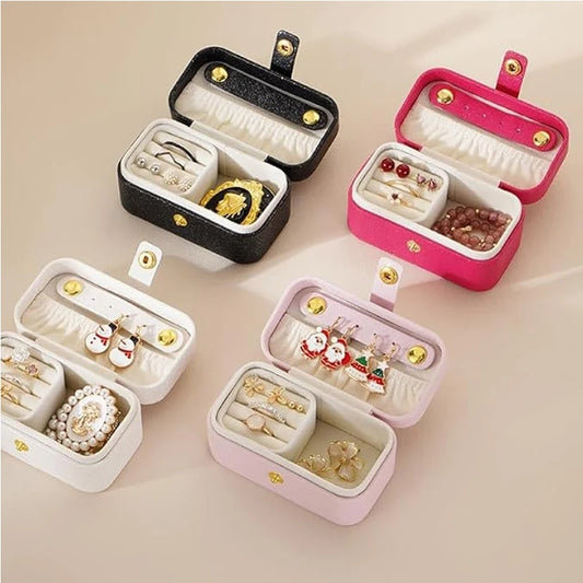 Leather Portable Mini Jewelry Box